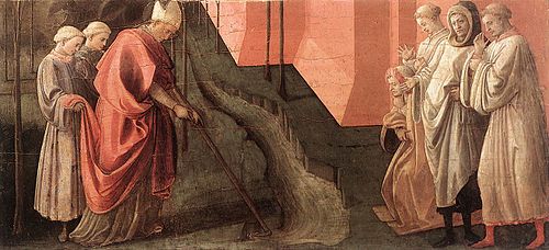 St Fredianus Diverts the River Serchio, 1438, Filippo Lippi