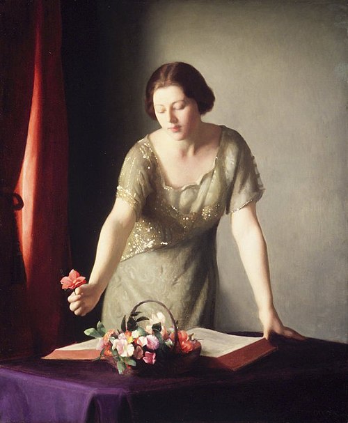 Girl Arranging Flowers, 1921, William McGregor Paxton