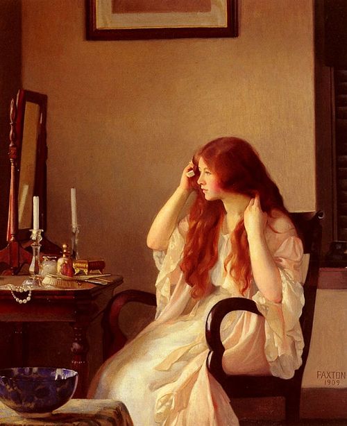 Girl combing her Hair, 1909, William McGregor Paxton