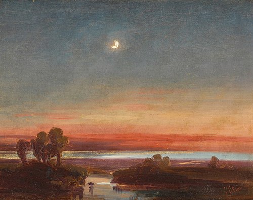 Southern Italian landscape by moonlight, , Anton Sminck Pitloo