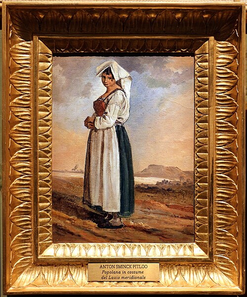 popolana in costume del lazio meridionale, , Anton Sminck Pitloo