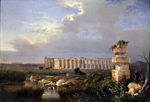 Temples de Paestum, 1824, Anton Sminck Pitloo