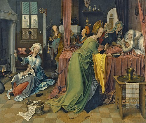 The Birth of the Virgin, 1520, Jan de Beer