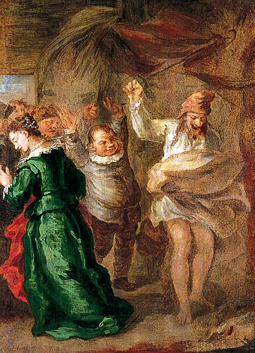 'Don Quixote mistakes the wine skins for a giant', 1730, John Vanderbank