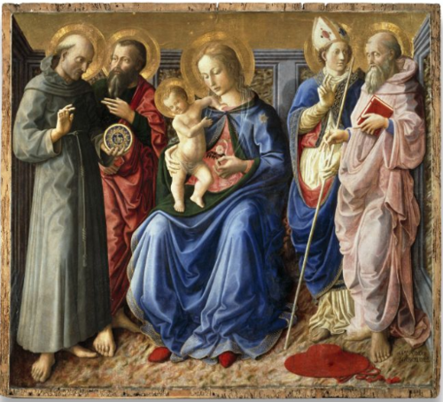Virgin and Child Enthroned with Saints, 1470, Zanobi Machiavelli