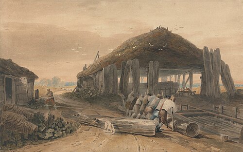 Boat Building, 1806, John Varley