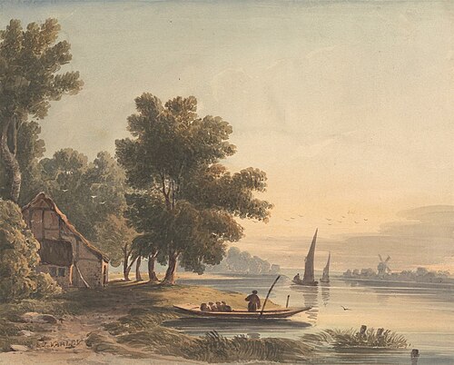 River Landscape, , John Varley