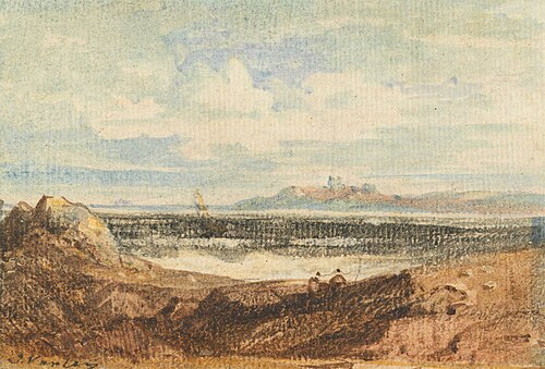 View of Rugged Coastline, Bamburgh, Northumberland, , John Varley