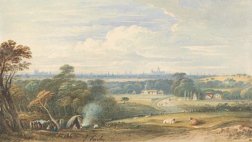 London from the South West, 1831, John Varley