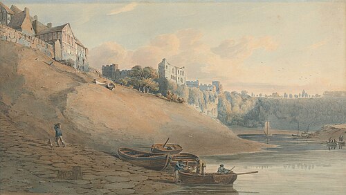 View of Chepstow Castle, Monmouthshire, from Under the Bridge, 1802, John Varley