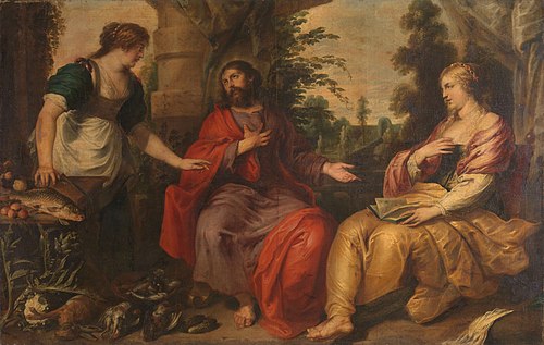 Christ in the house of Martha and Mary, 1650, Vincent Malo (I)