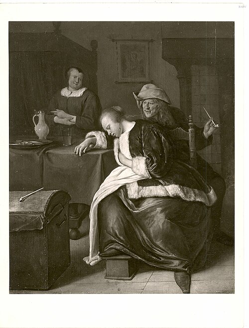 interior with three figures, 1651, Jan Steen