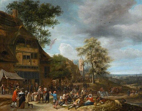 Villagers Merrymaking Outside an Inn, 1652, Jan Steen