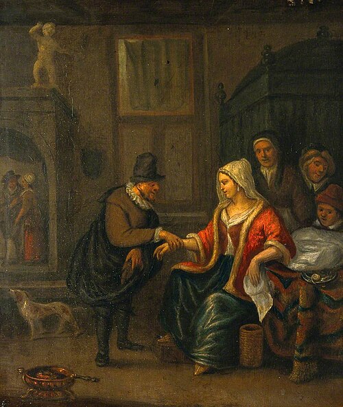A Medical Practitioner Taking a Woman's Pulse, , Jan Steen