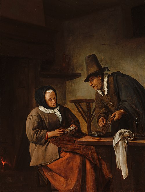 La préparation du chaudeau, 1668, Jan Steen