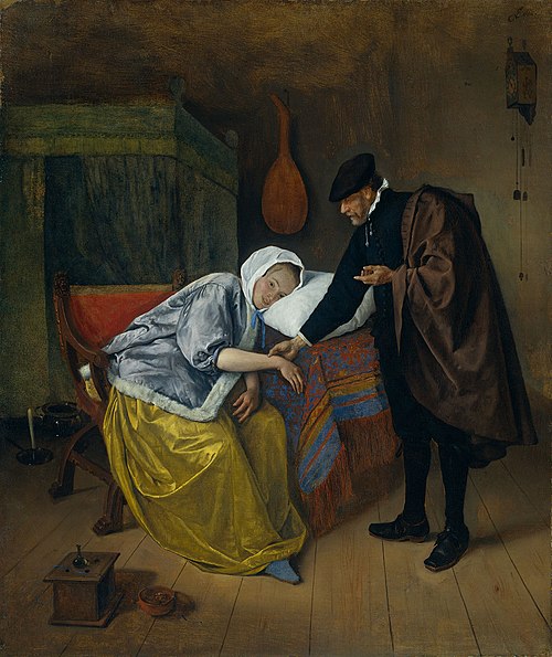 La Malade, 1664, Jan Steen