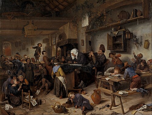 A School for Boys and Girls, 1670, Jan Steen