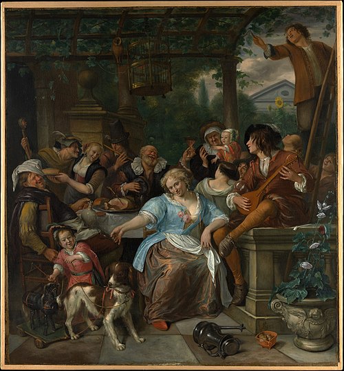 Joyeuse compagnie sur une terrasse, 1670, Jan Steen