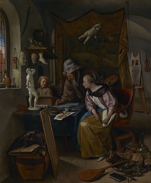 La Leçon de dessin, 1665, Jan Steen
