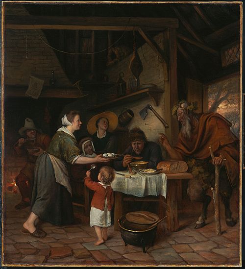 The Satyr and the Peasant Family, 1660, Jan Steen