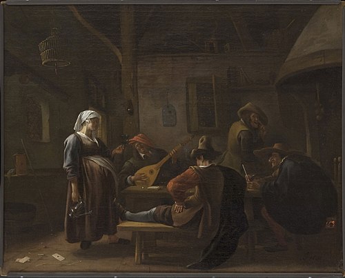 Tavern Scene with a Pregnant Hostess, 1670, Jan Steen