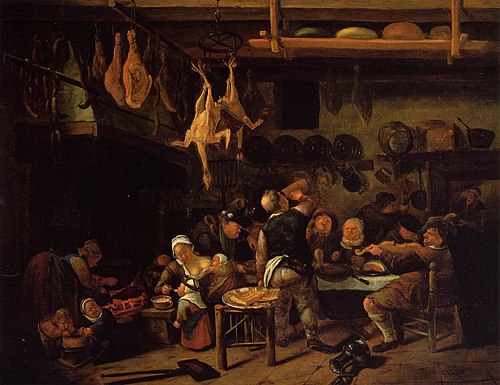 The Fat Kitchen, 1653, Jan Steen
