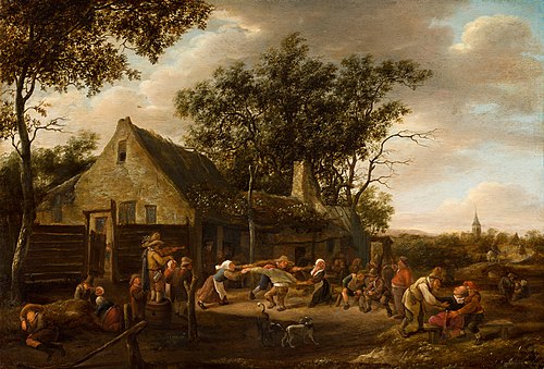 Dancing Peasants before an Inn, 1647, Jan Steen