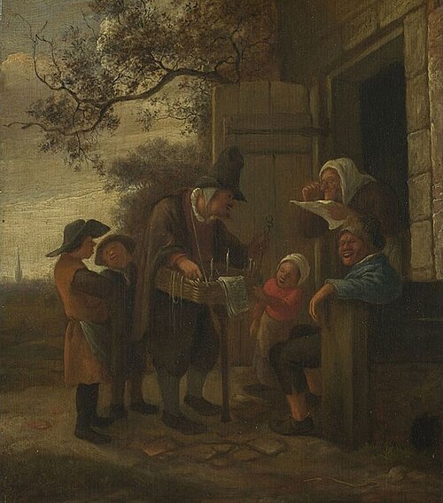 A Pedlar selling Spectacles outside a Cottage, 1652, Jan Steen