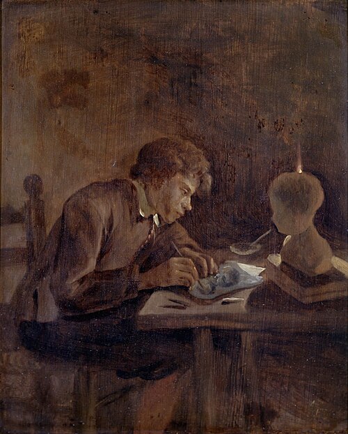 Young Draftsman by Candlelight, 1653, Jan Steen