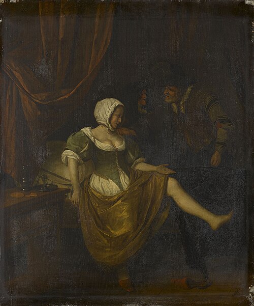 Scene in a Brothel with an Old Man Giving Money to a Girl, 1660, Jan Steen