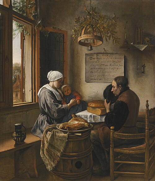The prayer before the meal, 1660, Jan Steen