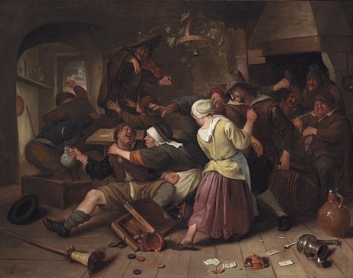 Gamblers' Quarrel, 1665, Jan Steen