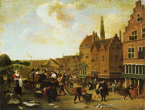 The Fish Market at Leiden, 1648, Jan Steen