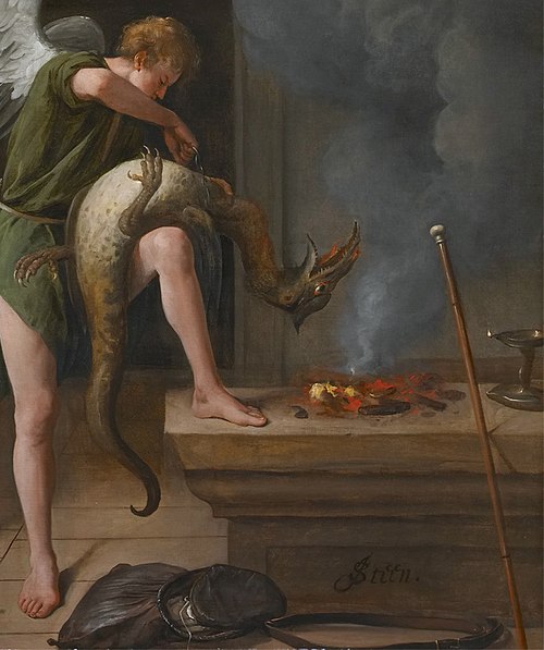L'Ange Raphaël et le Démon, 1660, Jan Steen