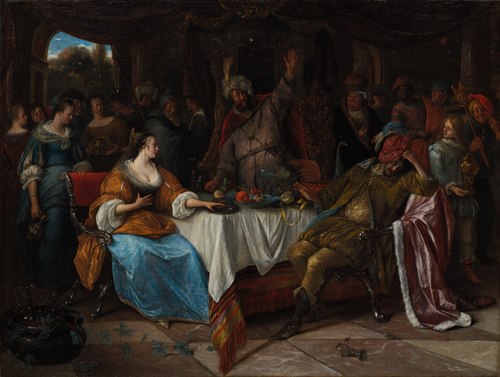 Esther, Ahasuerus, and Haman, 1668, Jan Steen