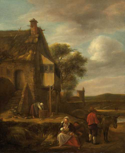 Landscape with Figures before a House, 1644, Jan Steen