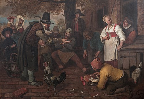 A Cock Fight, 1660, Jan Steen