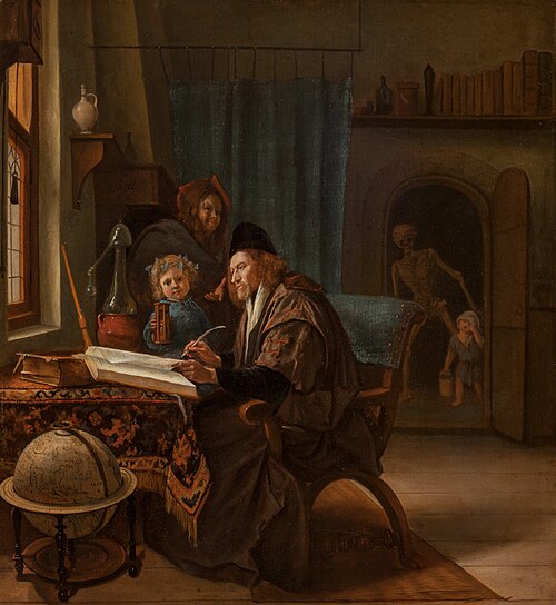 The Scholar and Death, 1660, Jan Steen