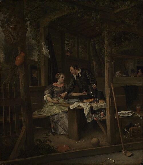 Two Lovers under an Arbour, 1670, Jan Steen