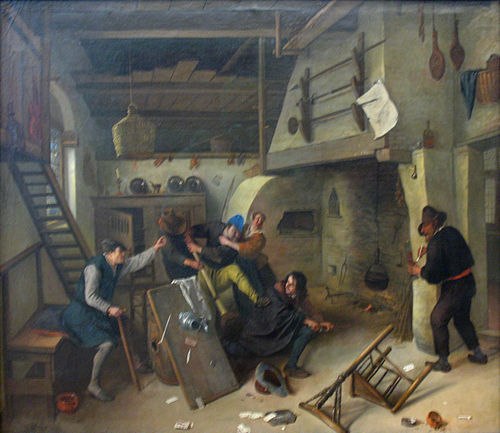A Brawl among Cardplayers in a Tavern, 1664, Jan Steen