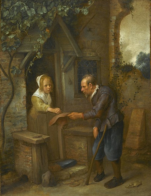 Young Girl Giving Alms to an Old Man, 1658, Jan Steen
