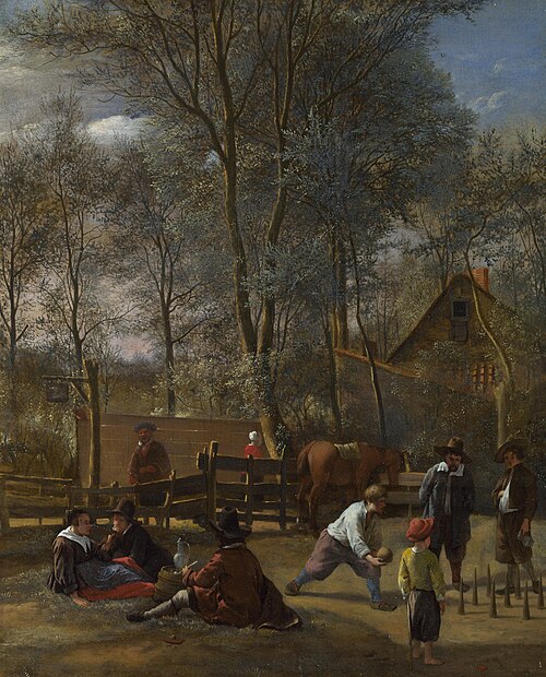 Skittle Players Outside an Inn, 1663, Jan Steen