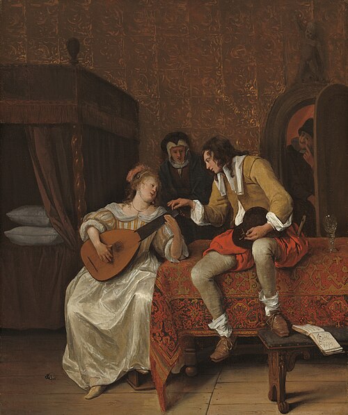 Ascagnes and Lucelle (The Music Lesson), 1667, Jan Steen