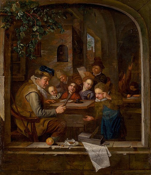 Vyučovanie, 1650, Jan Steen