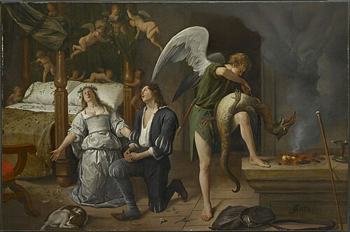 De Huwelijksnacht van Tobias en Sarah, 1662, Jan Steen