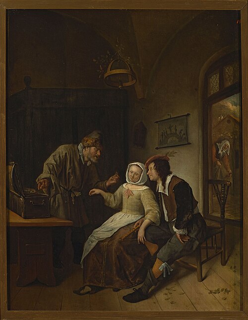 Choice between richness and youth, 1663, Jan Steen