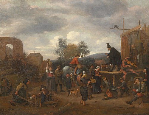 A village fair with a quack, 1650, Jan Steen