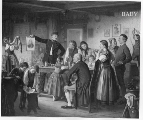 Veneration of the portr. of Wilhelm I, 1871, Paul Bürde