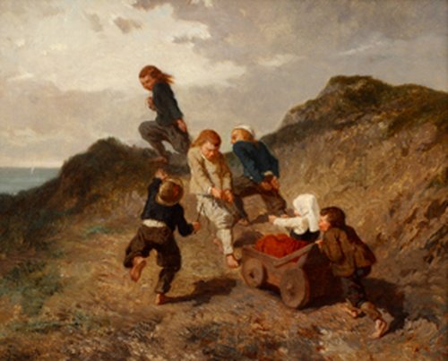 Tirer vers le haut de la colline, 1858, Évariste-Vital Luminais