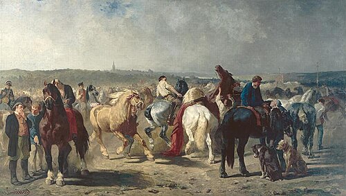 Le Marché aux chevaux, 1861, Évariste-Vital Luminais